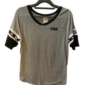 Victoria’s Secret PINK lightweight, gray and black T-shirt women’s extra small